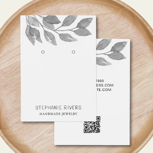 Carte d'affichage QR Code Grey Aquarelle