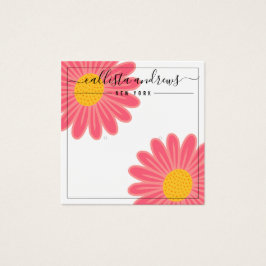 Carte d'affichage rose Fleurs Jaunes Cursive à ore