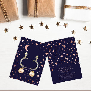 Carte d'affichage rose Gold Navy Stars Moon