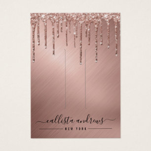 Carte d'affichage rose Gold Parties scintillant