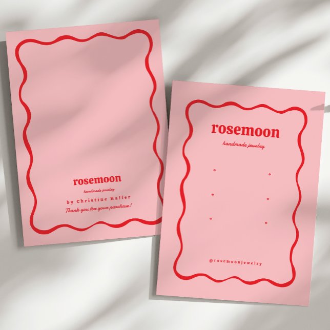 Carte d'affichage rose rouge Squiggle moderne orei (Créateur téléchargé)