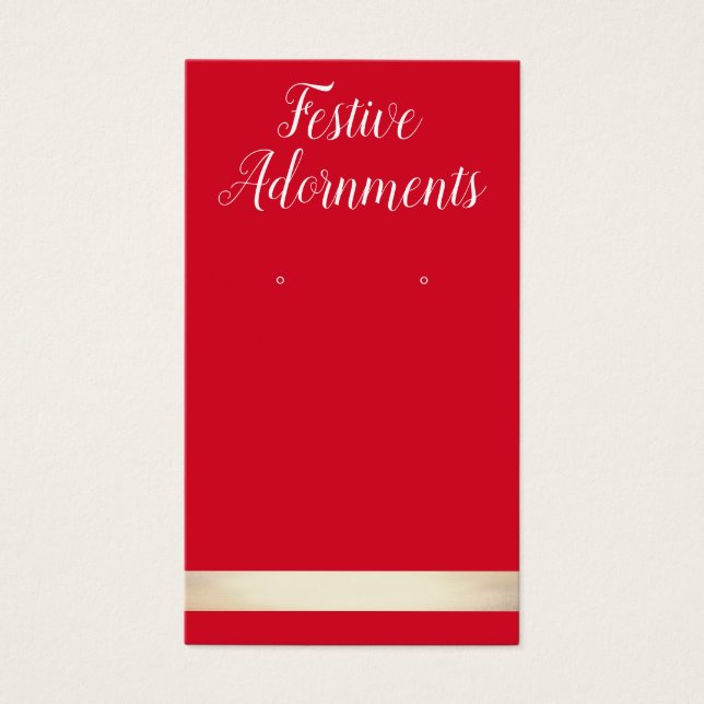 Carte d'affichage rouge et or de Noël (Devant)
