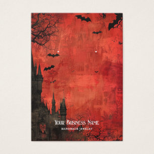Carte d'affichage rouge noir gothique Halloween