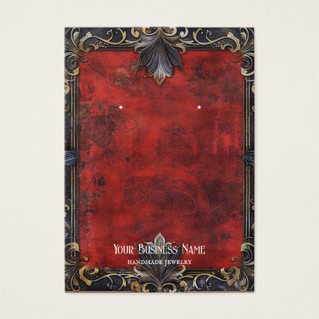 Carte d'affichage rouge noir gothique Halloween (Devant)