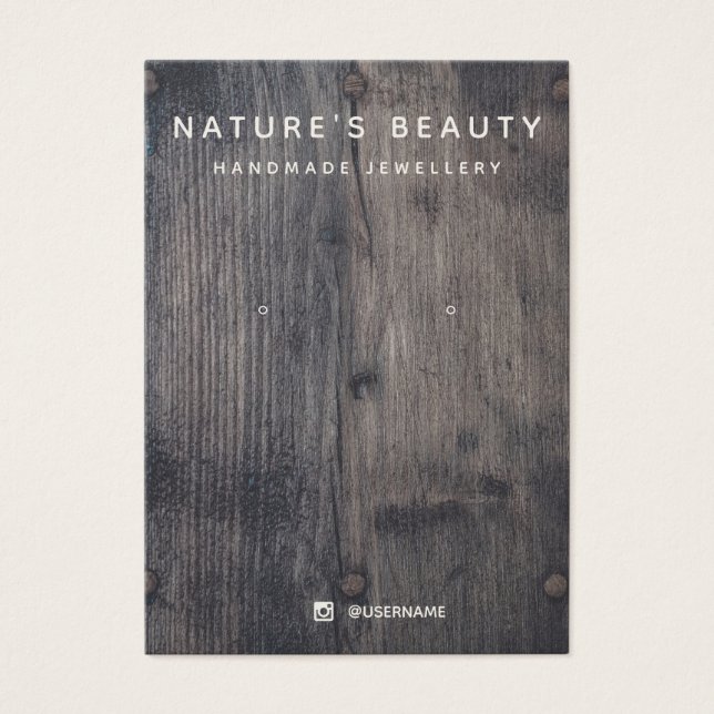 Carte d'affichage Rustique Bois à oreilles bijoux (Devant)