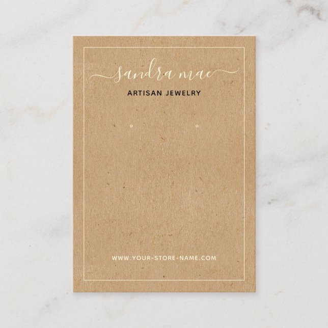 Carte d'affichage Rustique Brown Kraft Papier Look (Devant)