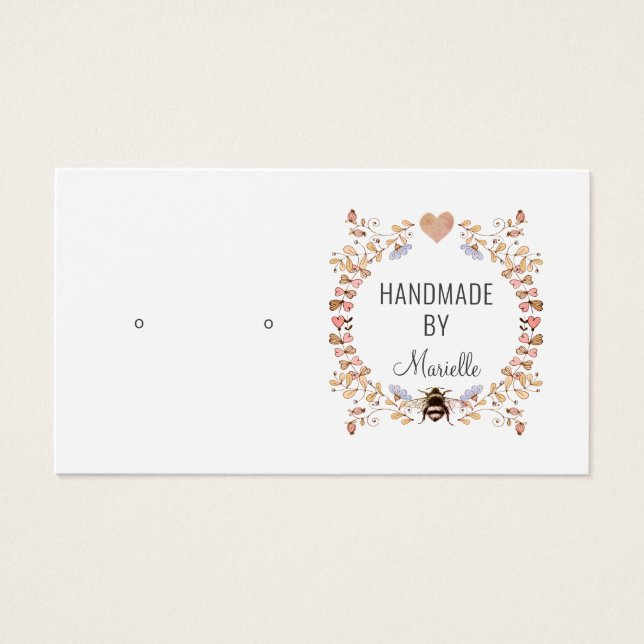 Carte d'affichage Rustique Floral Oreille Bijoux (Devant)