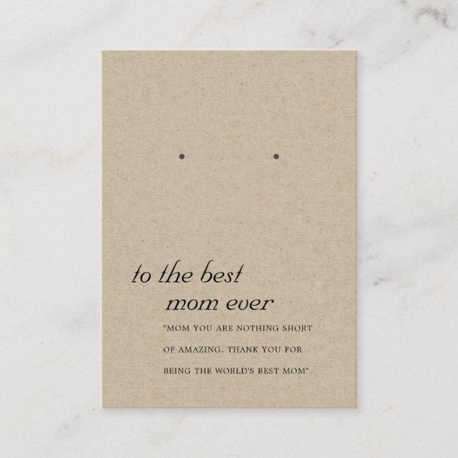 CARTE D'AFFICHAGE RUSTIQUE KRAFT MOM (Devant)