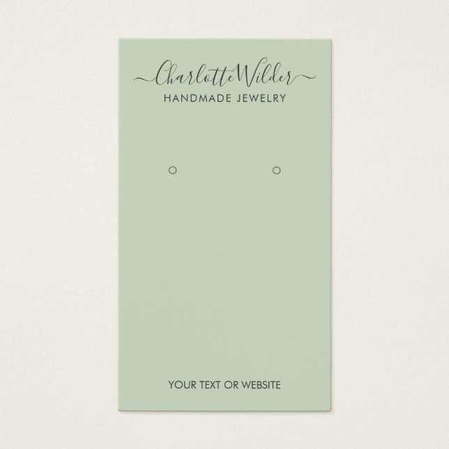 Carte d'affichage Rustique Sage Green Script (Devant)