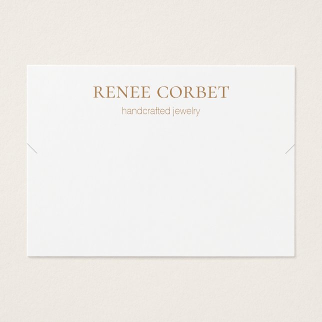 Carte d'affichage simple collier blanc ou bracelet (Devant)