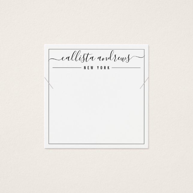 Carte d'affichage simple couleur noire blanche (Devant)