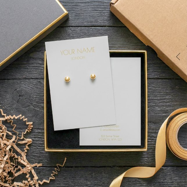 Carte d'affichage simple Grey (Grey simple earring display card.)