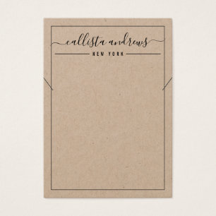 Carte d'affichage simple Kraft papier Cursive Coll