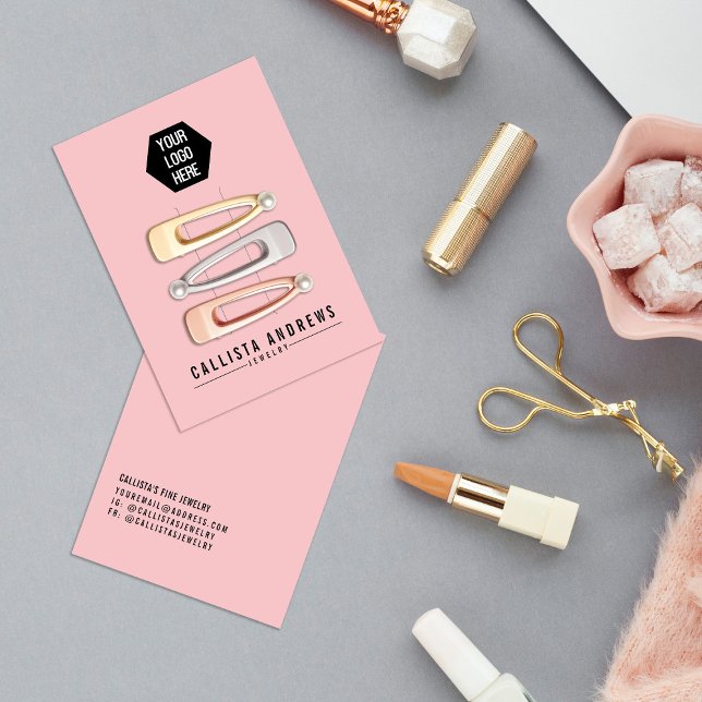 Carte d'affichage simple noir rose à cheveux multi (Créateur téléchargé)