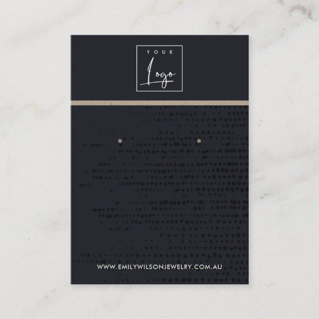 CARTE D'AFFICHAGE URBAN BLACK KRAFT DOTS STUD EARR (Devant)