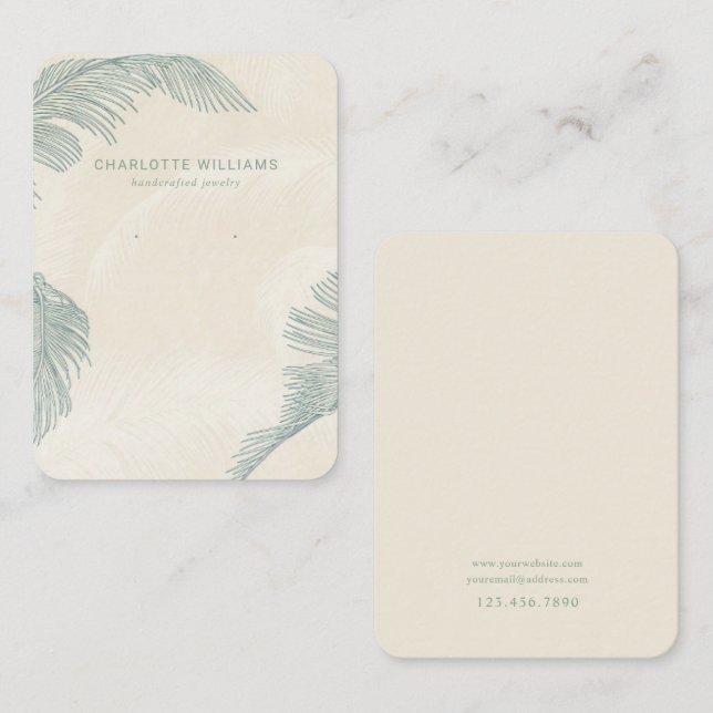 Carte d'affichage vintage Feuille de palme (Devant / Derrière)