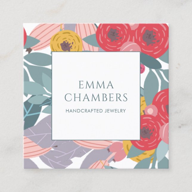 Carte d'affichage Whimsical Boho Peint Floral (Devant)