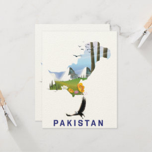 carte d'affiche de voyage pakistanais