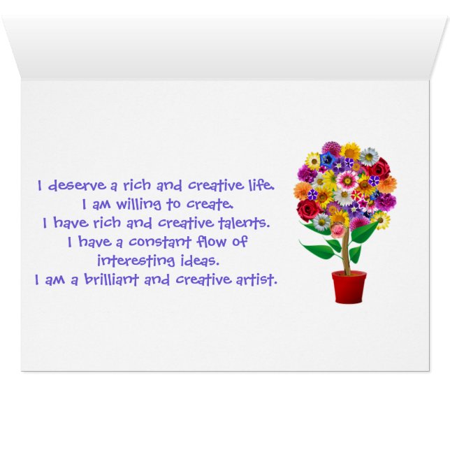 Carte d'Affirmation Créativité - Double mantra quo (Intérieur Horizontal (Bas))