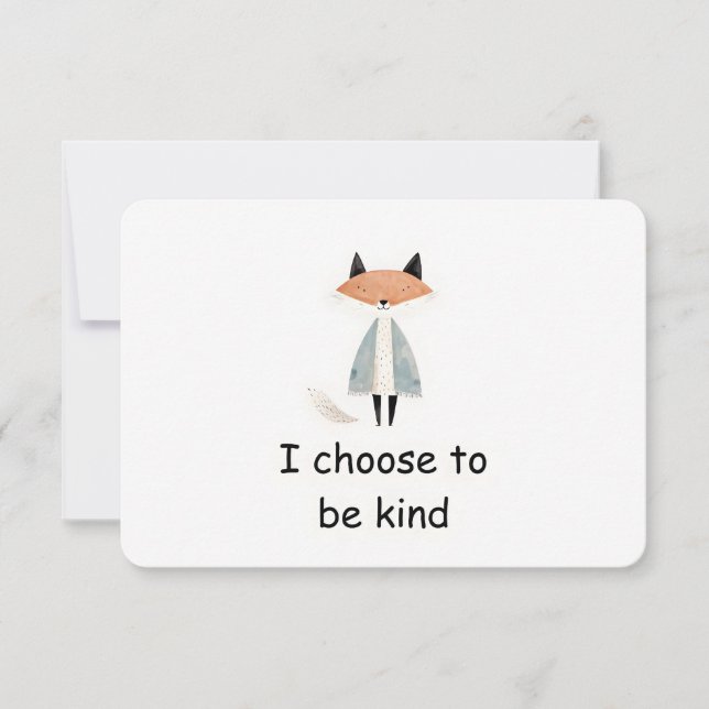 Carte d'Affirmation d'Animal Red Fox Woodland (Devant)
