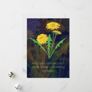 Carte d'affirmation de naissance avec fleurs