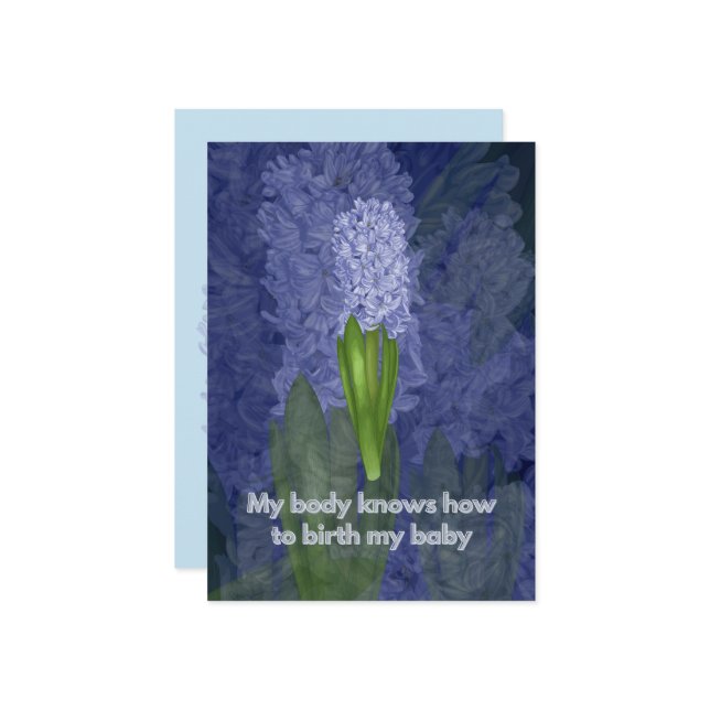 Carte d'affirmation de naissance avec fleurs (Devant/Arrière en situation)