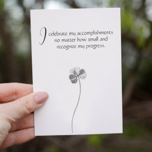 Carte d'Affirmation Personnalisable Floral Minimal