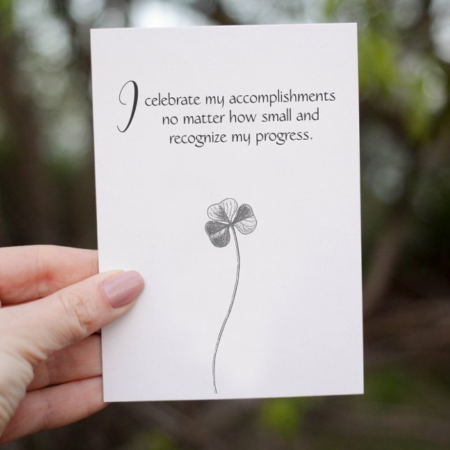 Carte d'Affirmation Personnalisable Floral Minimal (Créateur téléchargé)