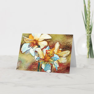 Carte Daffodil Abstrait Artsy Note Card