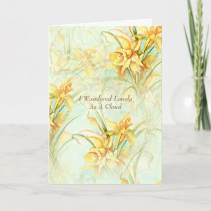 Carte Daffodiles jaunes et poème nature par Wordsworth