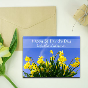 Carte Daffodiles jaunes personnalisés Saint David's Day