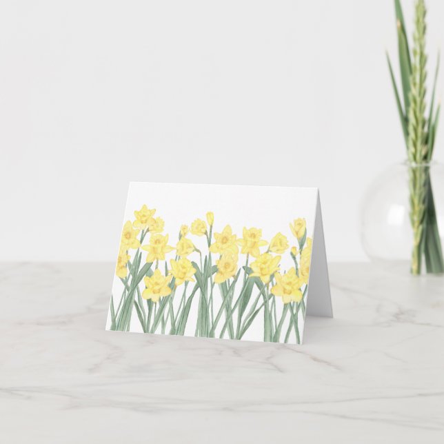 Carte Daffodique aquarelle (Devant)