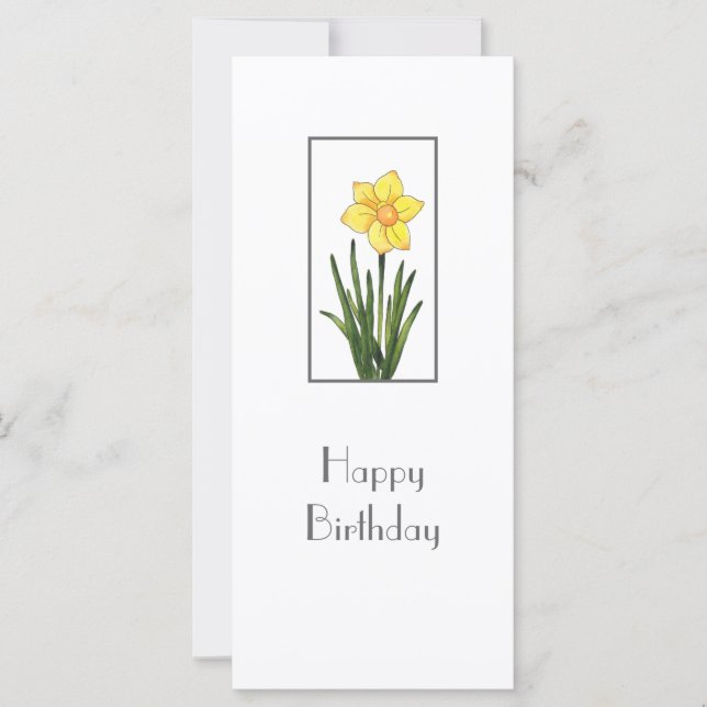 Carte Daffodique Aquarelle, Stylo Et Encre (Devant)