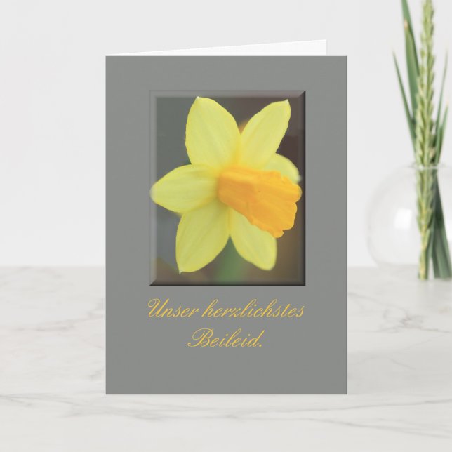 Carte Daffodique Jaune Sympathie Allemande (Devant)