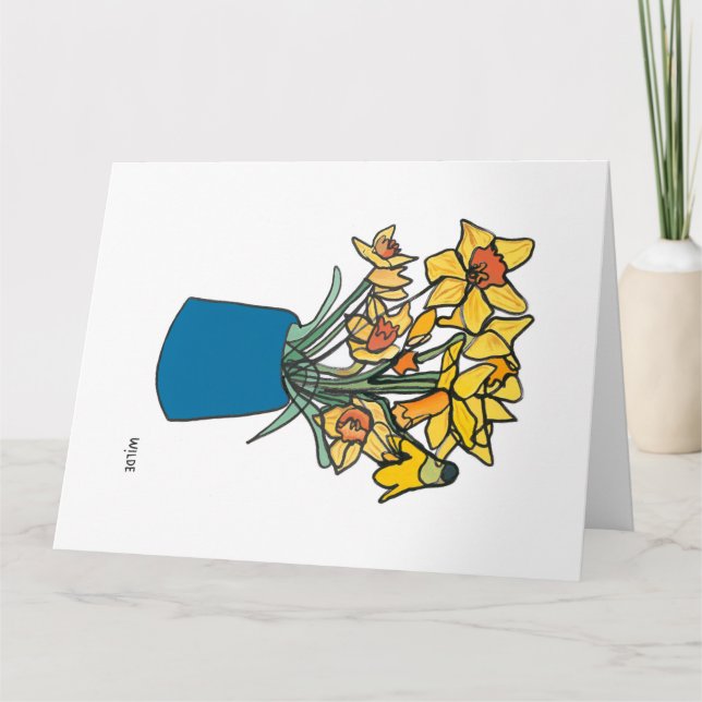Carte Daffodiques de ligne continue florissante dans le  (Devant)