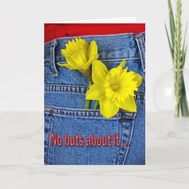 Carte Daffodiques En Jeans Bleus Anniversaire (Devant)
