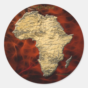 Carte d'Afrique Stickers d'Art Continent Noir