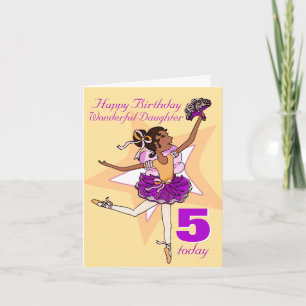 Carte d'âge de pêche d'anniversaire de ballerine