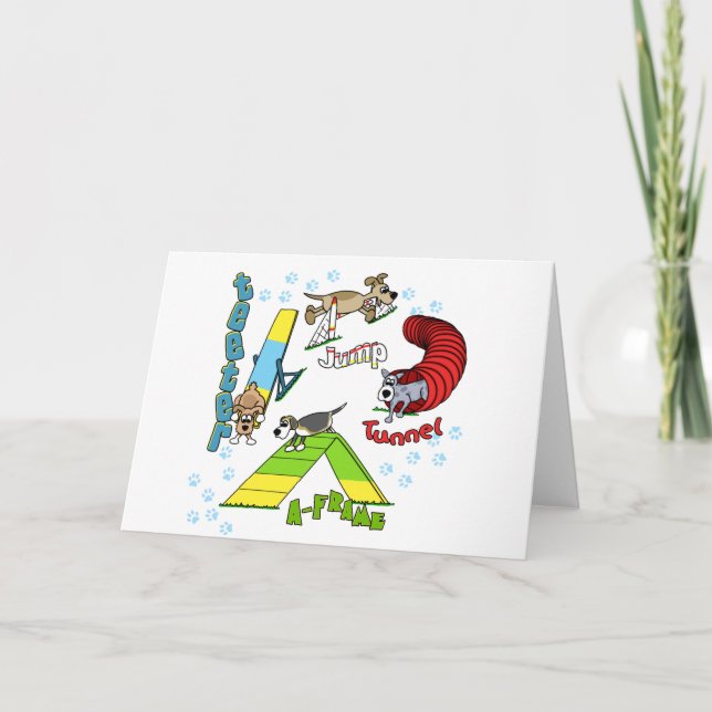 Carte d'agilité de chien de dessin (Devant)