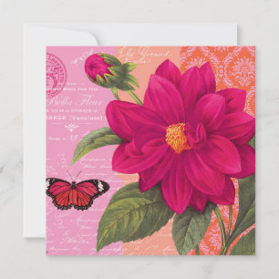 Carte dahlia vintage moderne