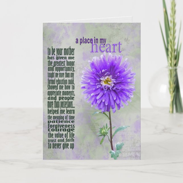Carte dahlia violette pour l'anniversaire de la fille (Devant)