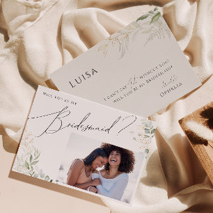 Carte d'aide photo Whimsical Green and Gold