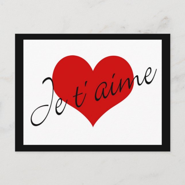 Carte d'aime Je t´ (Devant)