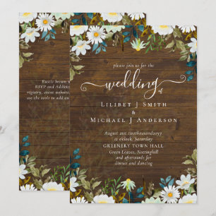 Carte Daisy Fleur sauvage Mariage de verdure