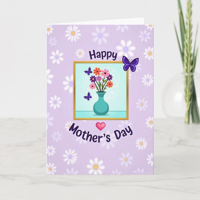 Carte Daisy Lavender Pattern Card (Devant)