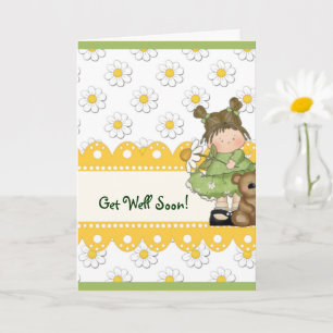 Carte Daisy Toddler et Teddy Get Well Card