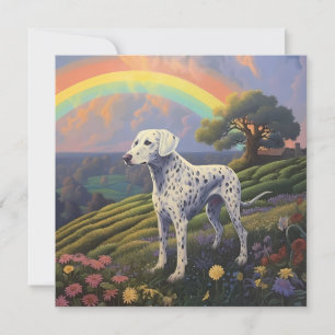 Carte Dalmatie Chien Pont arc-en-ciel Nom personnalisé M
