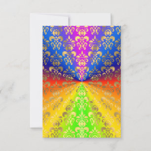 Carte Damas arc-en-ciel d'or