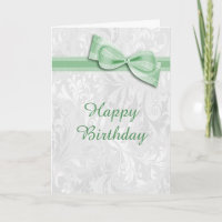 Damassé blanche et anniversaire vert de femelle