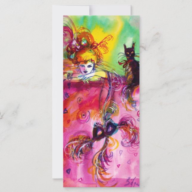 CARTE DAME AVEC CHAT NOIR (Devant)